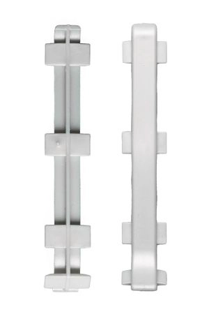 Соединитель 40мм для плинтуса матовое серебро