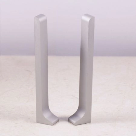 Заглушки 60мм (пара) для плинтуса матовое серебро